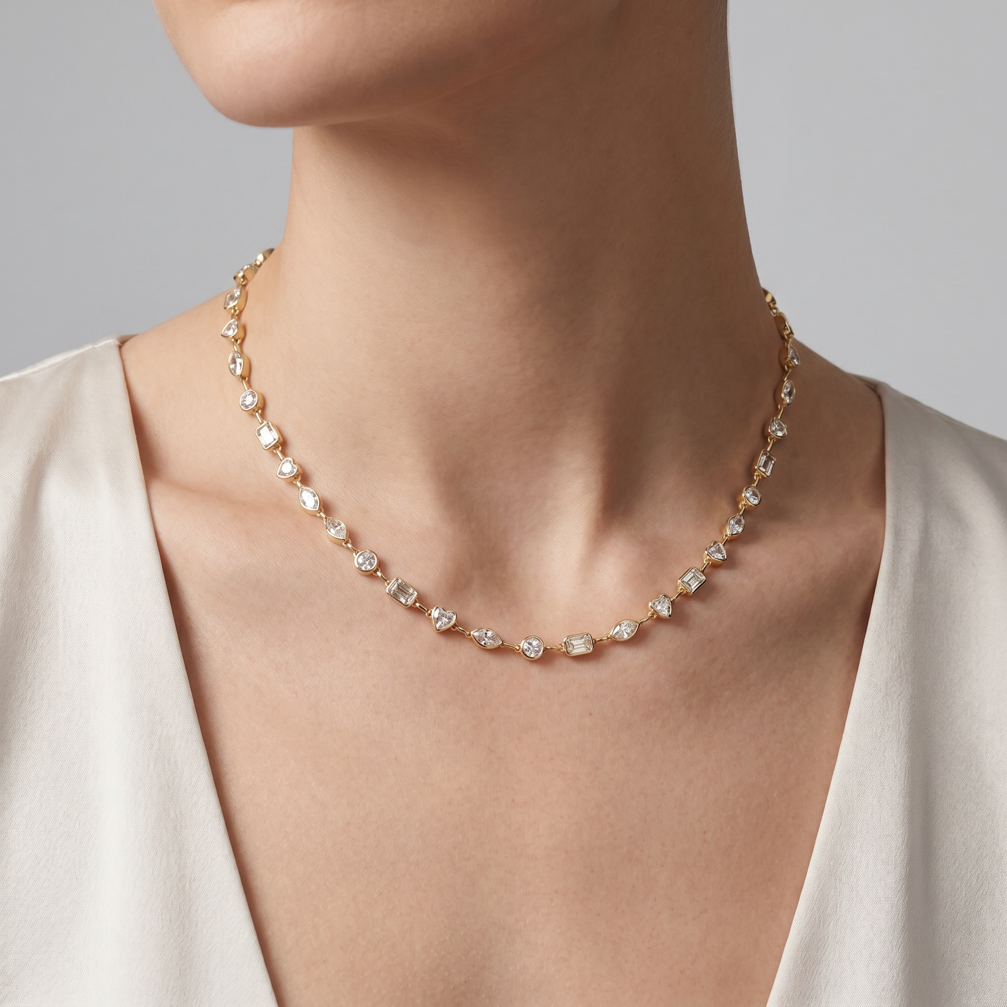 Geometric Bezel Necklace