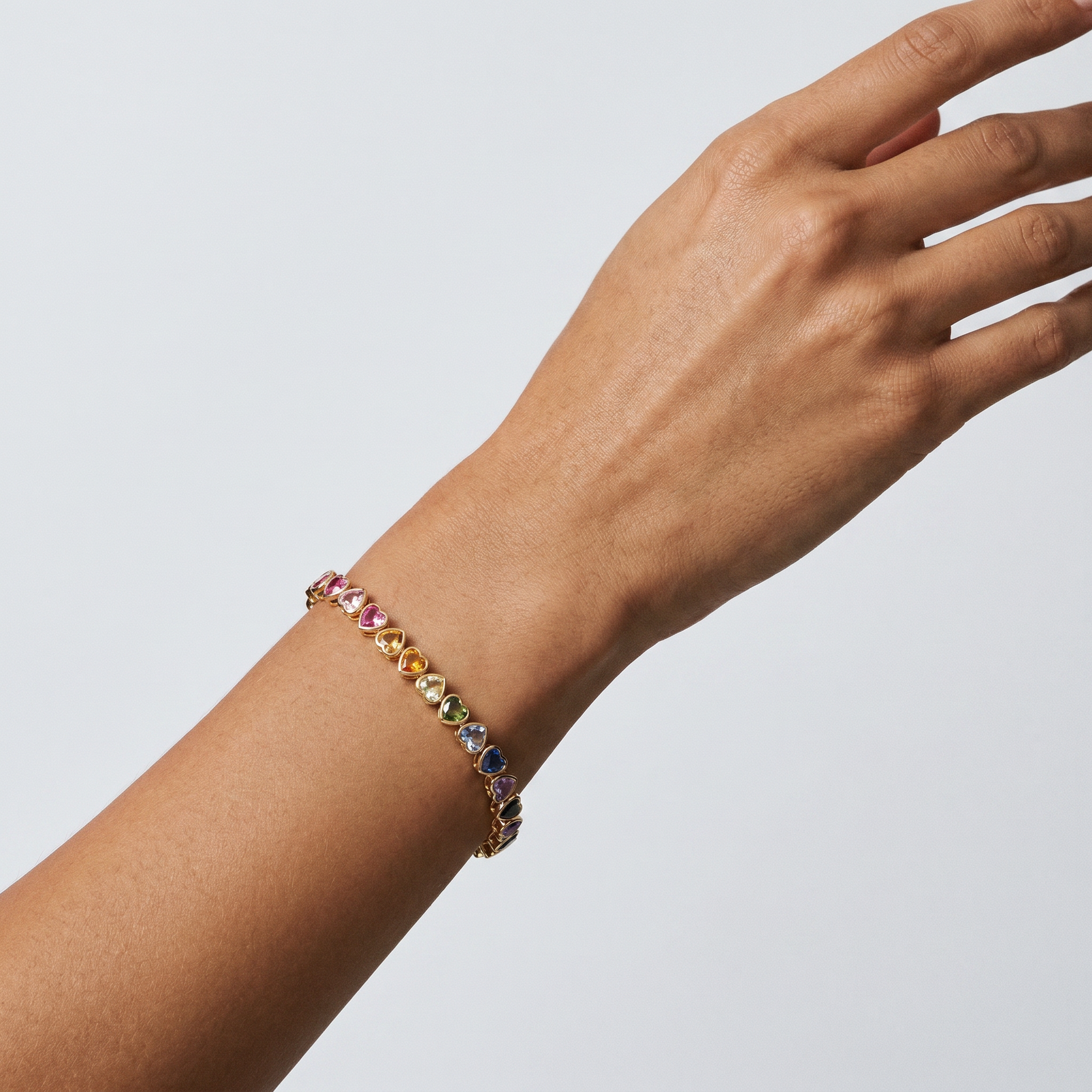 Rainbow Heart Bracelet
