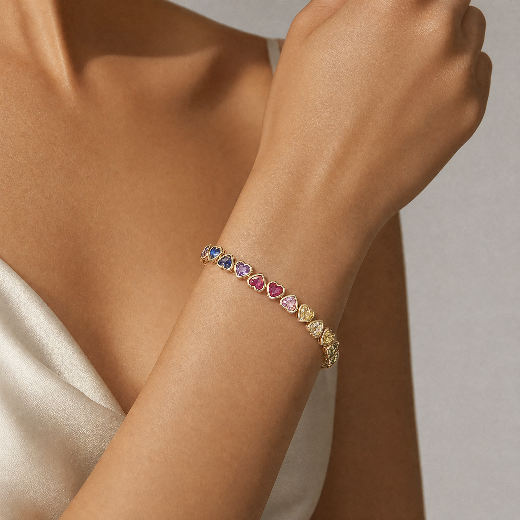 Rainbow Heart Bracelet