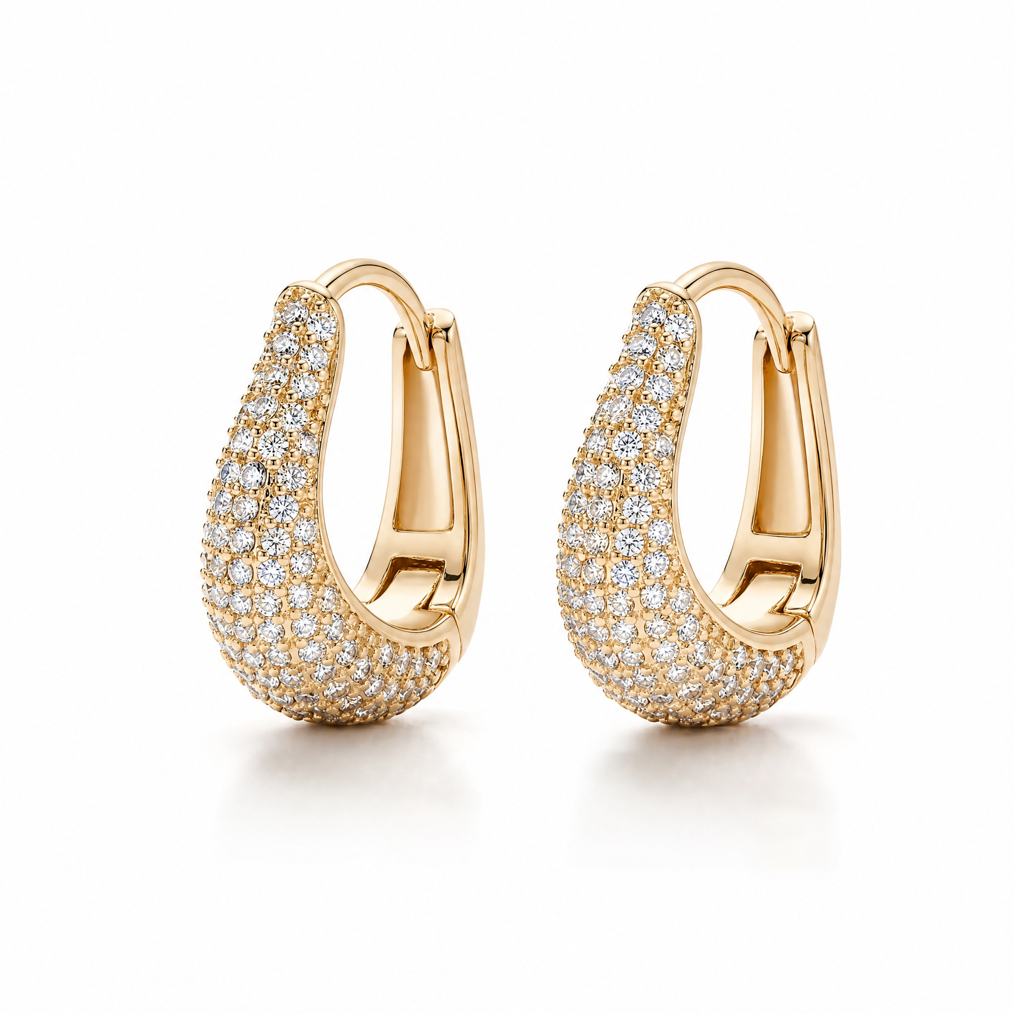 Pavé Wave Hoops