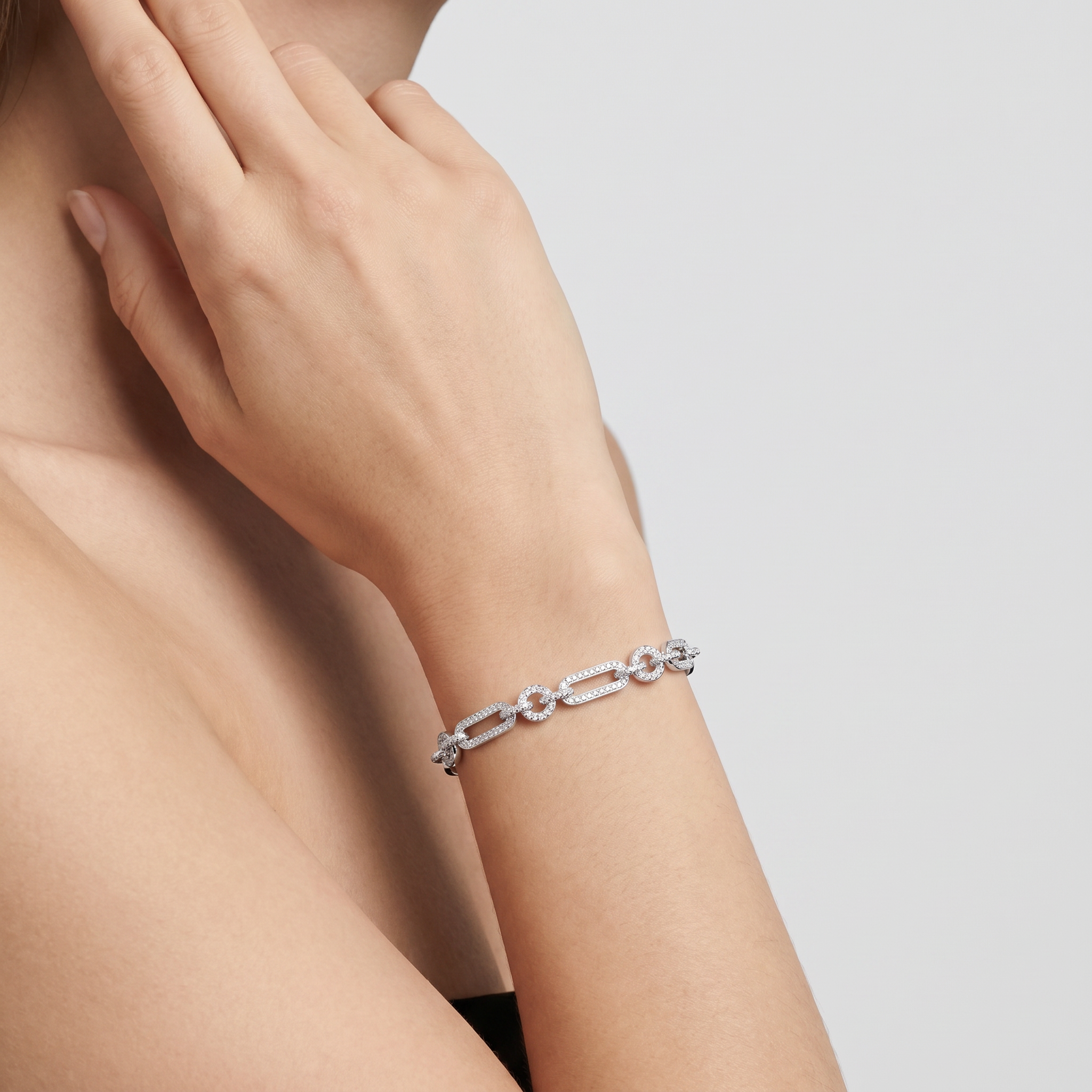 Pavé Paperclip Bracelet