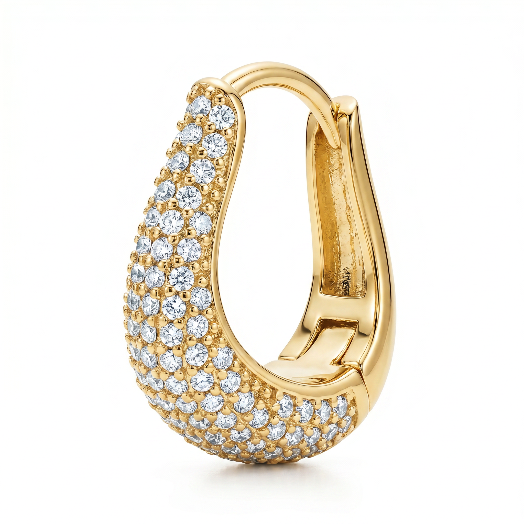 Pavé Wave Hoops