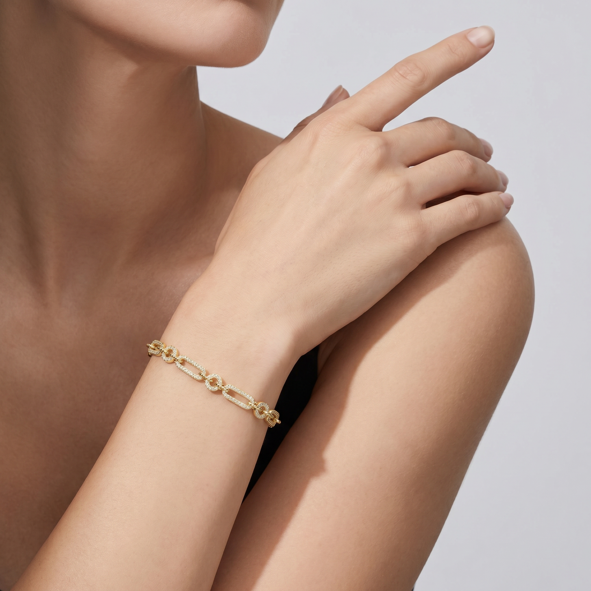 Pavé Paperclip Bracelet