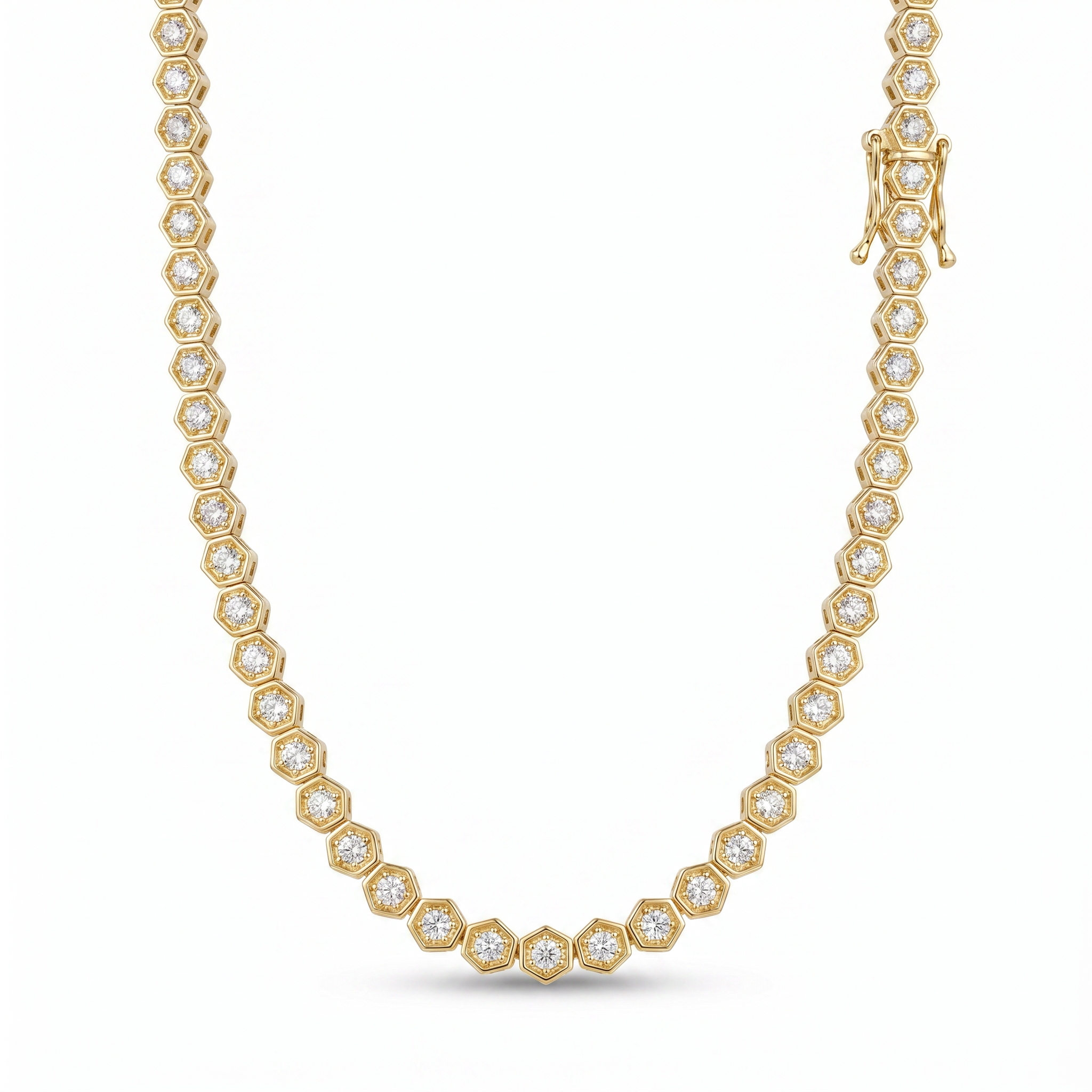 Hexagon Tennis Necklace