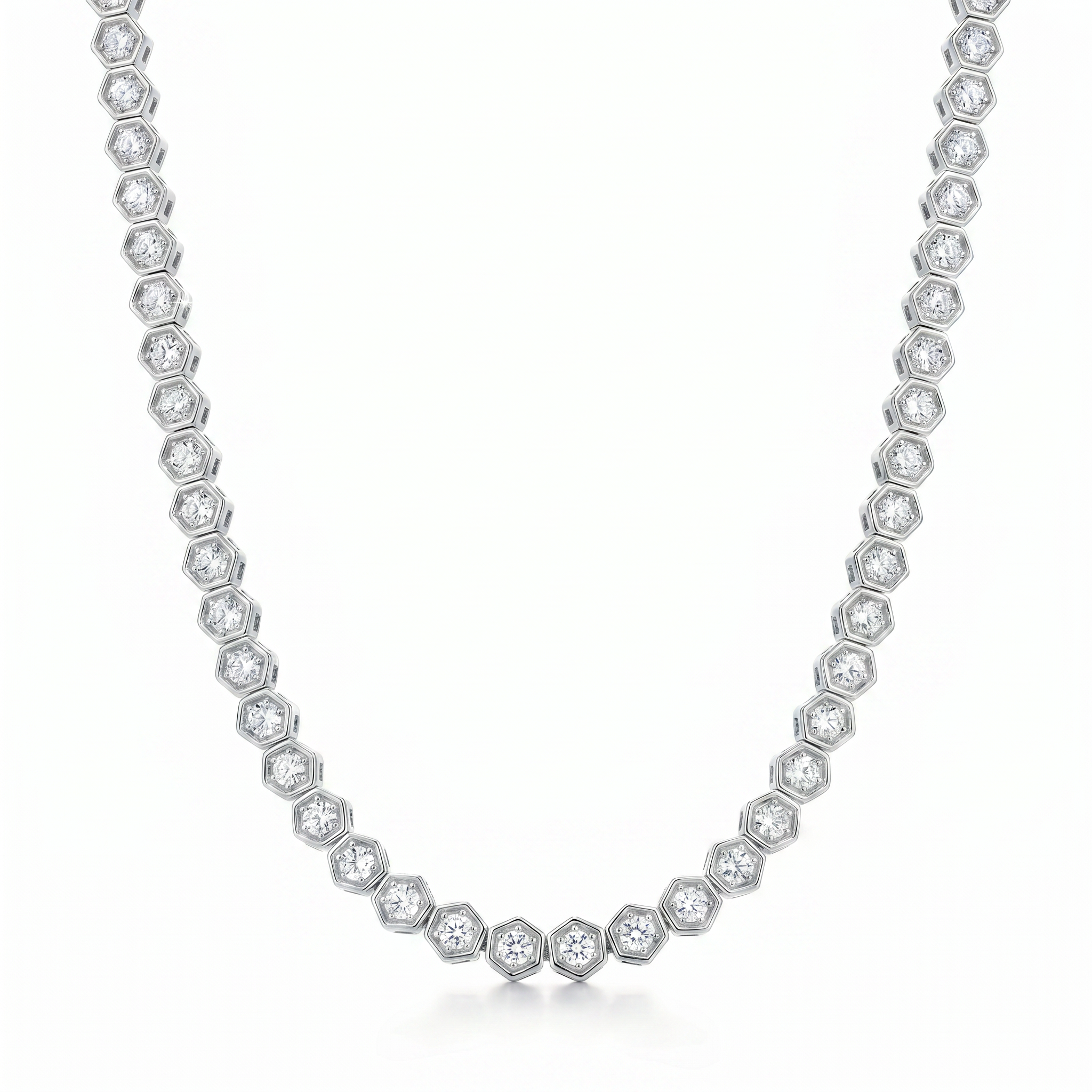 Hexagon Tennis Necklace