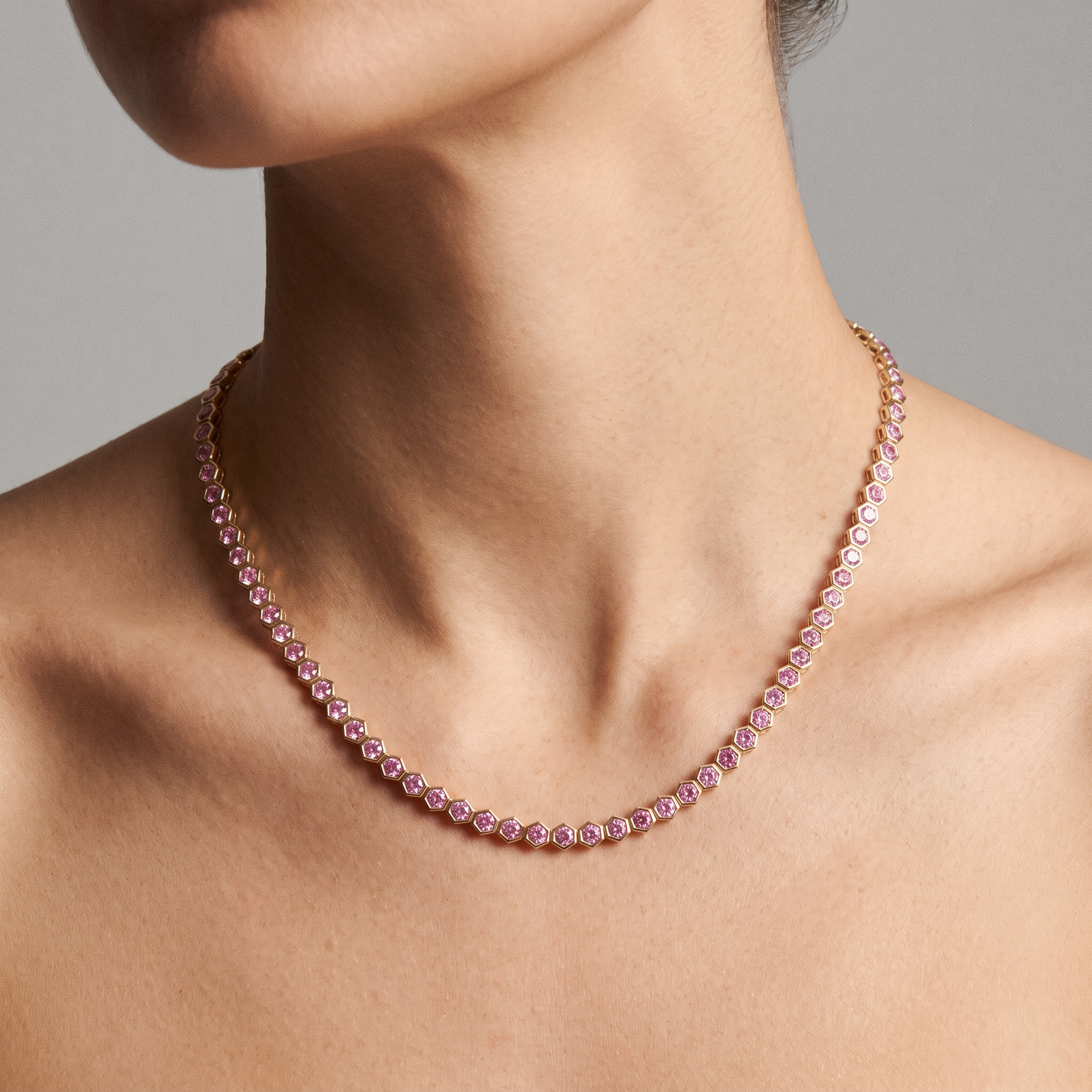 Blush Tennis Necklace
