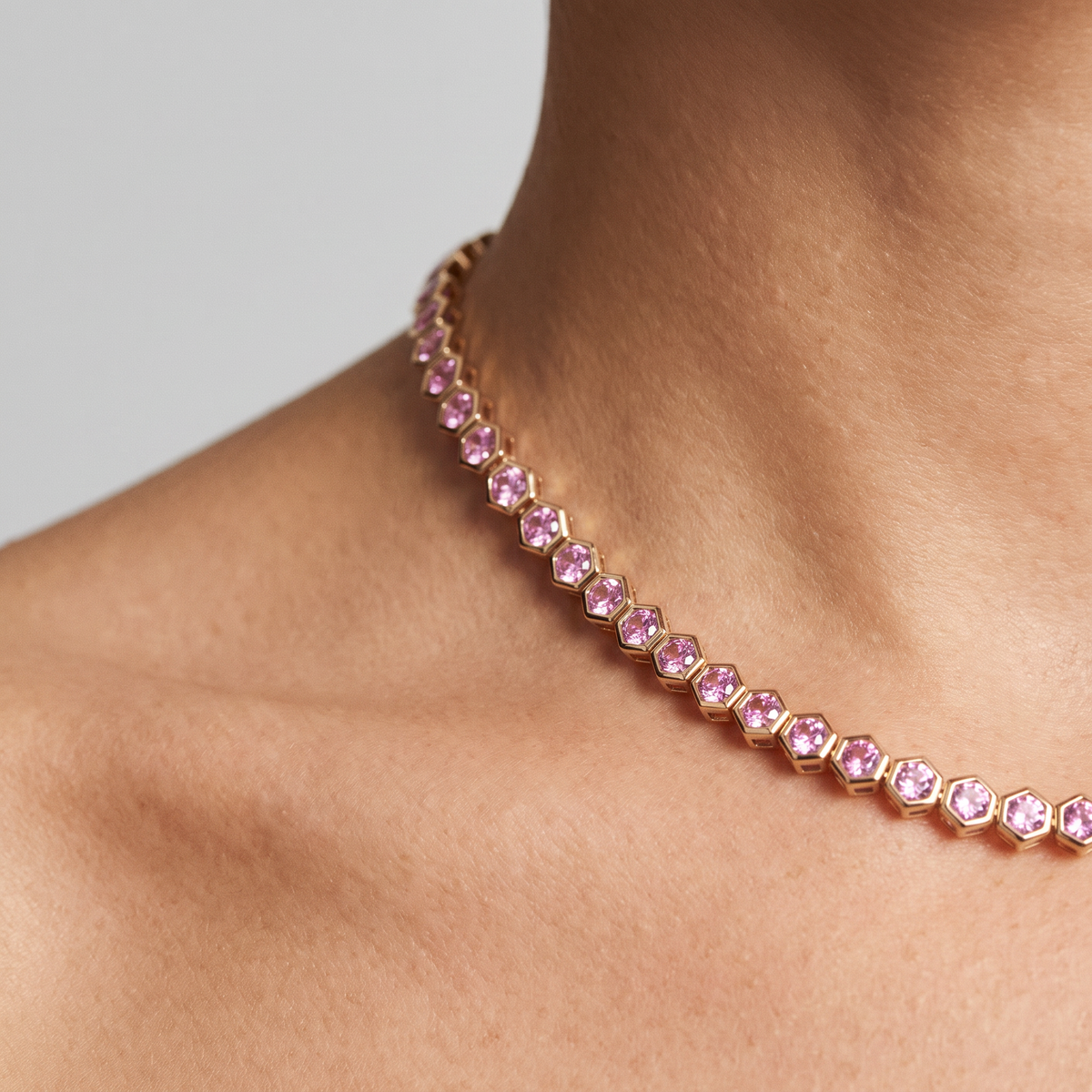 Blush Pink Tennis Necklace