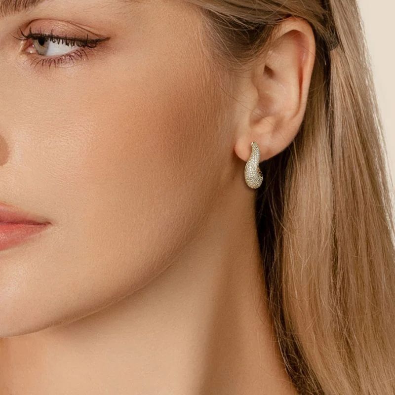 Pavé Wave Hoops