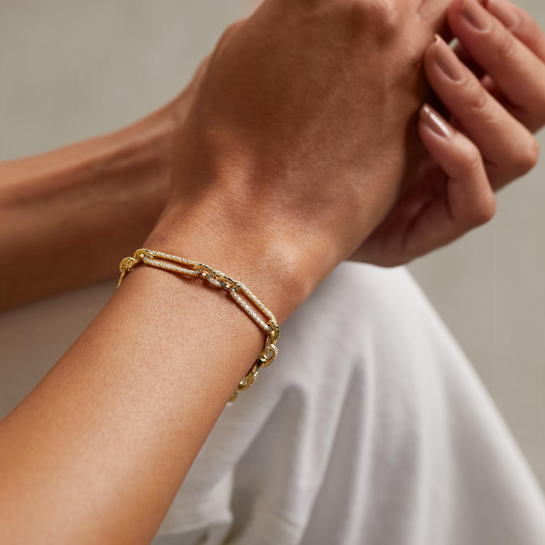 Pavé Paperclip Bracelet