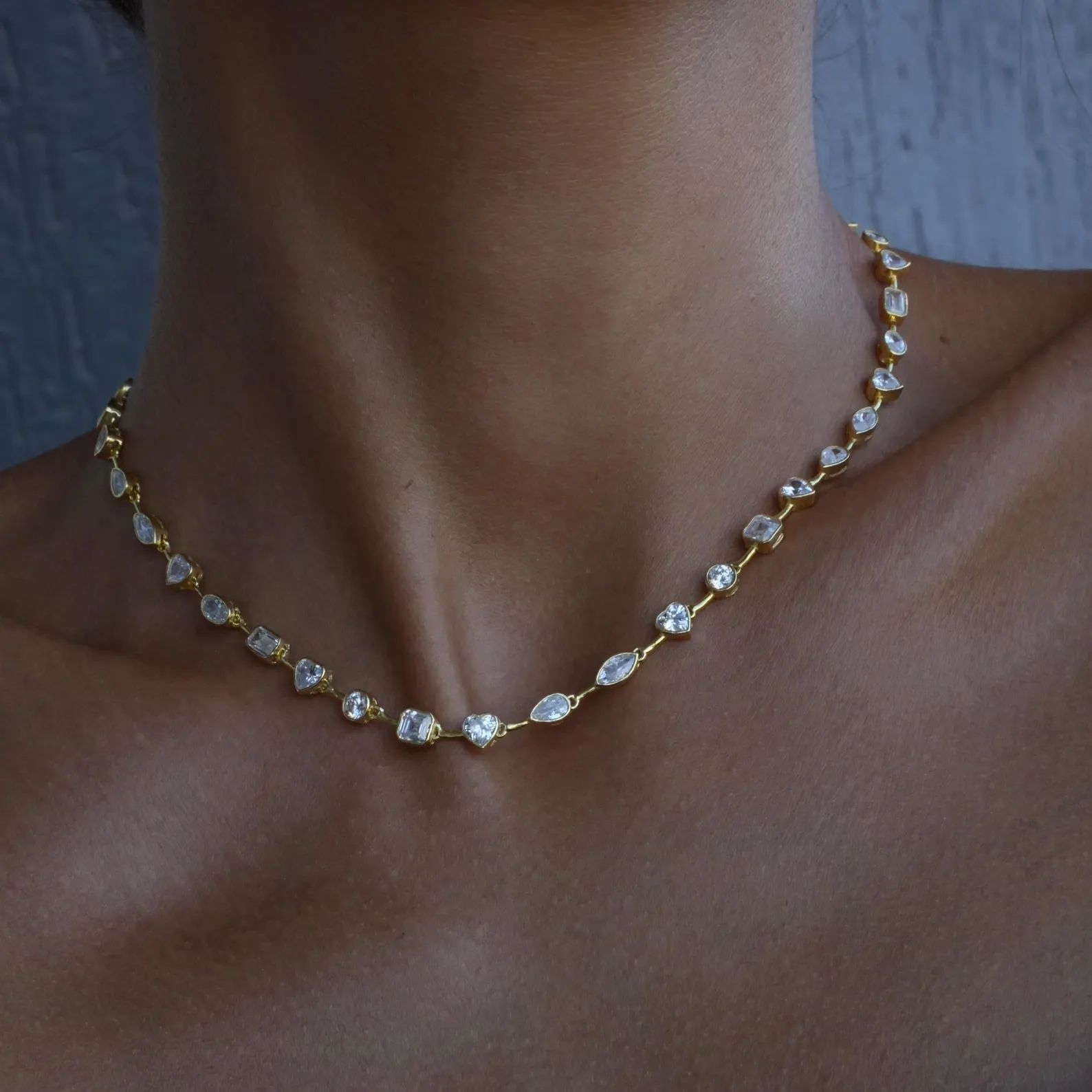 Geometric Bezel Necklace