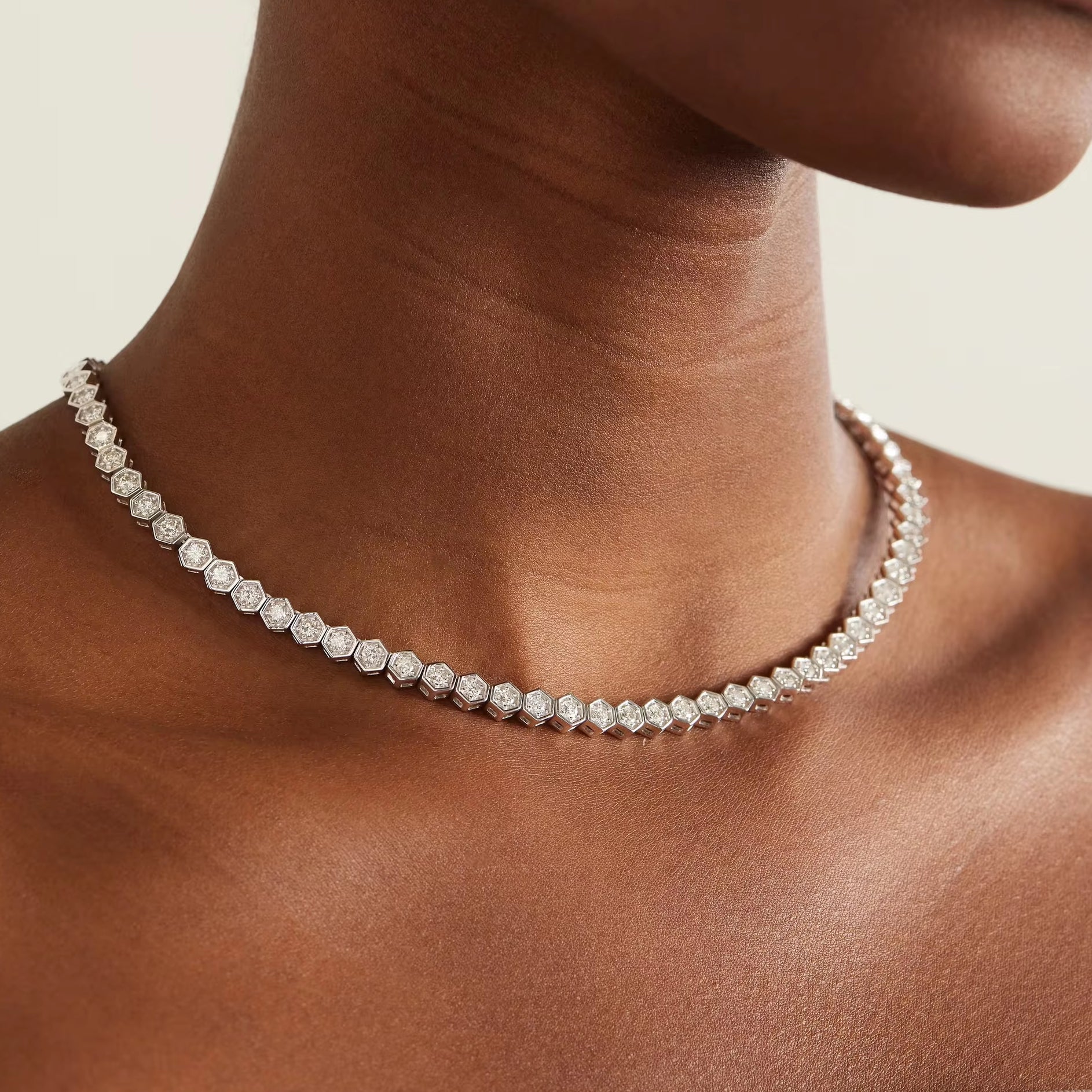 Hexagon Tennis Necklace