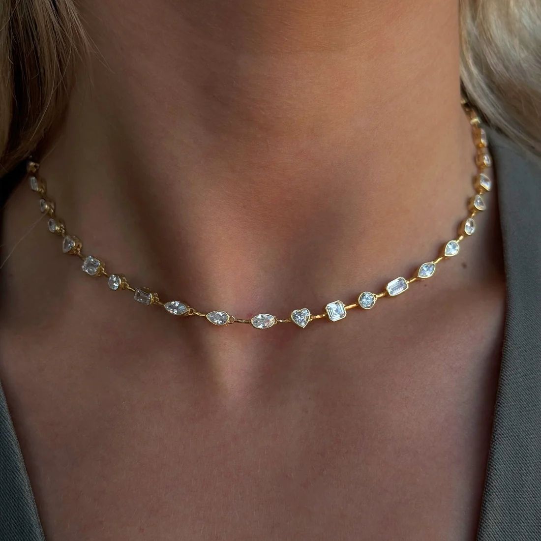 Geometric Bezel Necklace