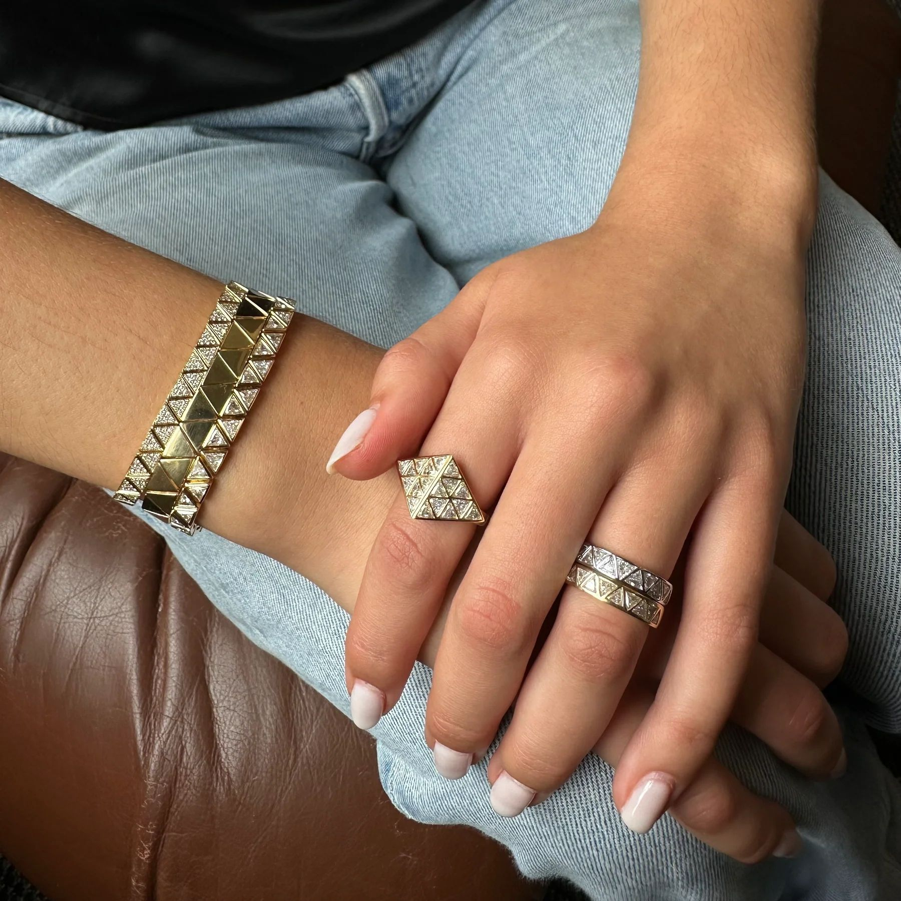 Pavé Triangle Bracelet