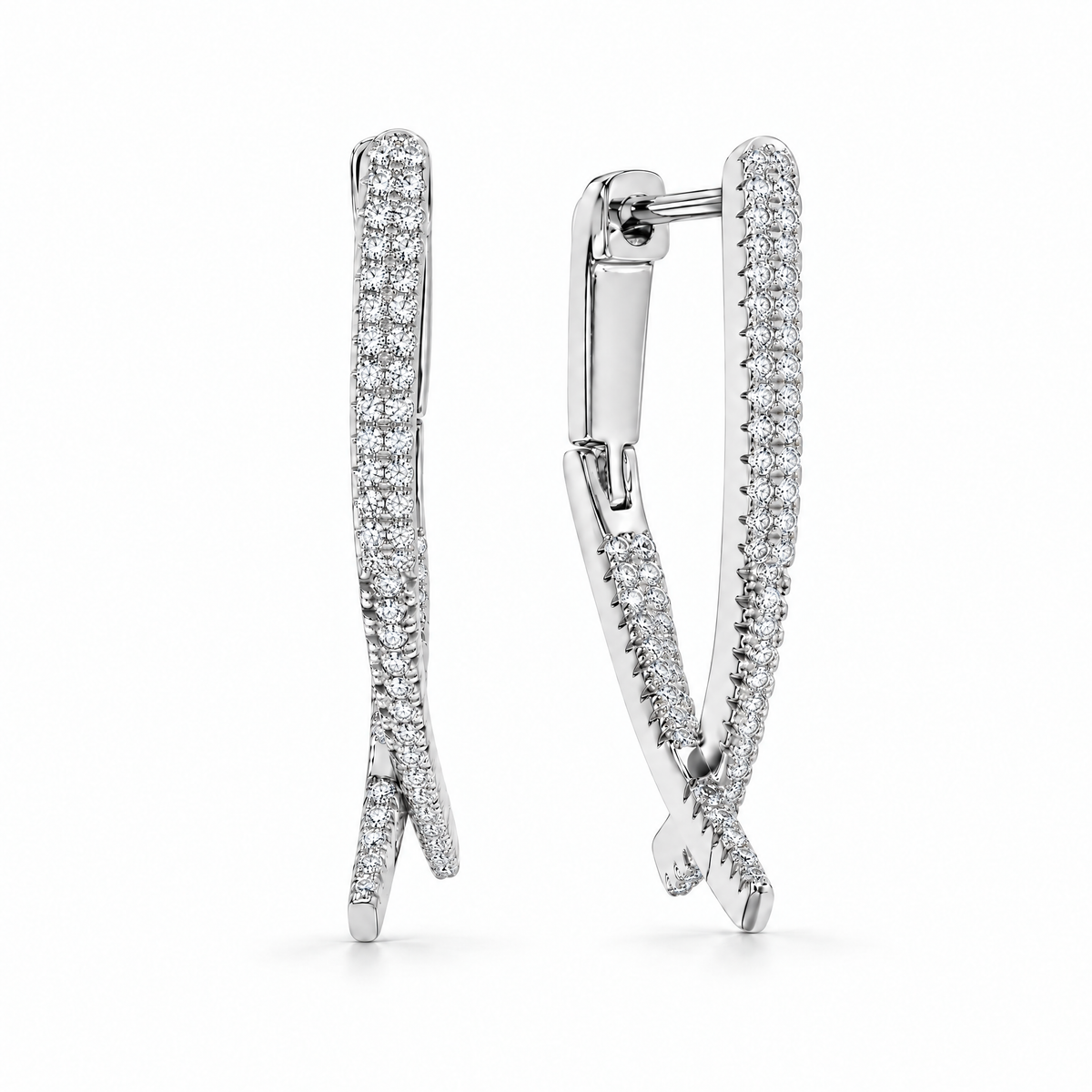 Pavé Tail Huggie Hoops