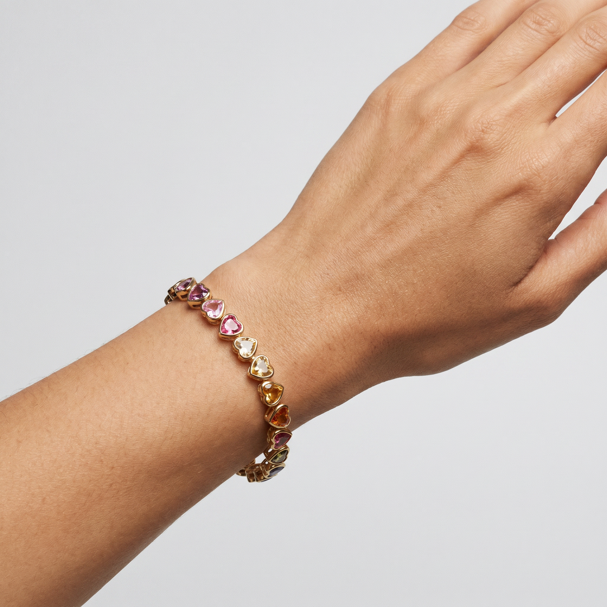 Rainbow Heart Bracelet