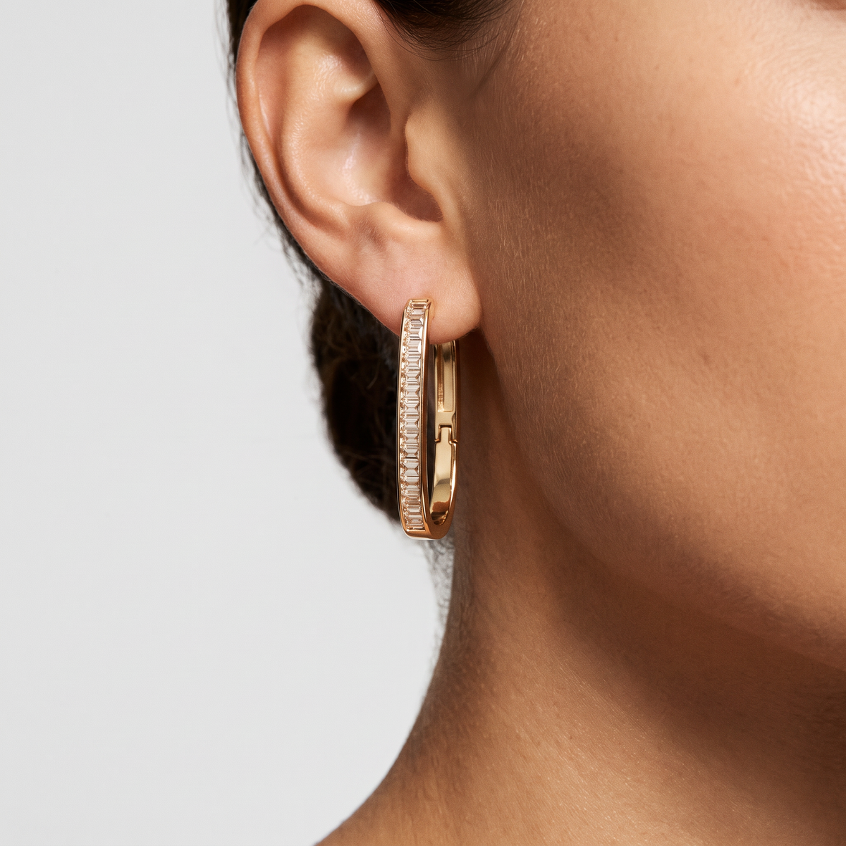Baguette-Cut Pavé Hoops