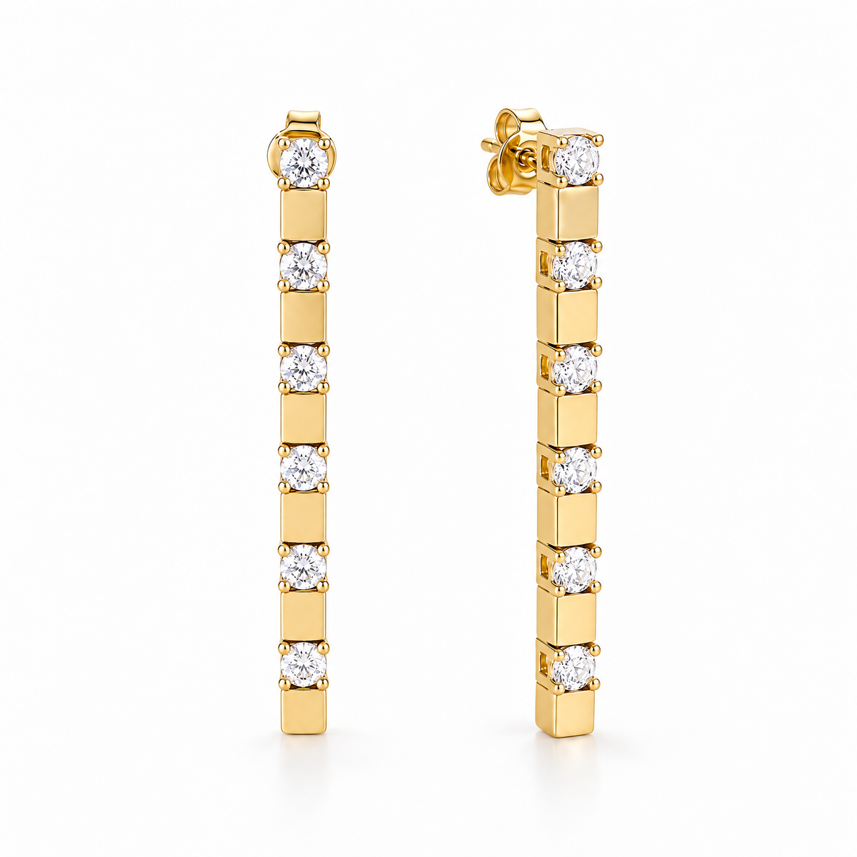 Baguette-Cut Drop Earrings