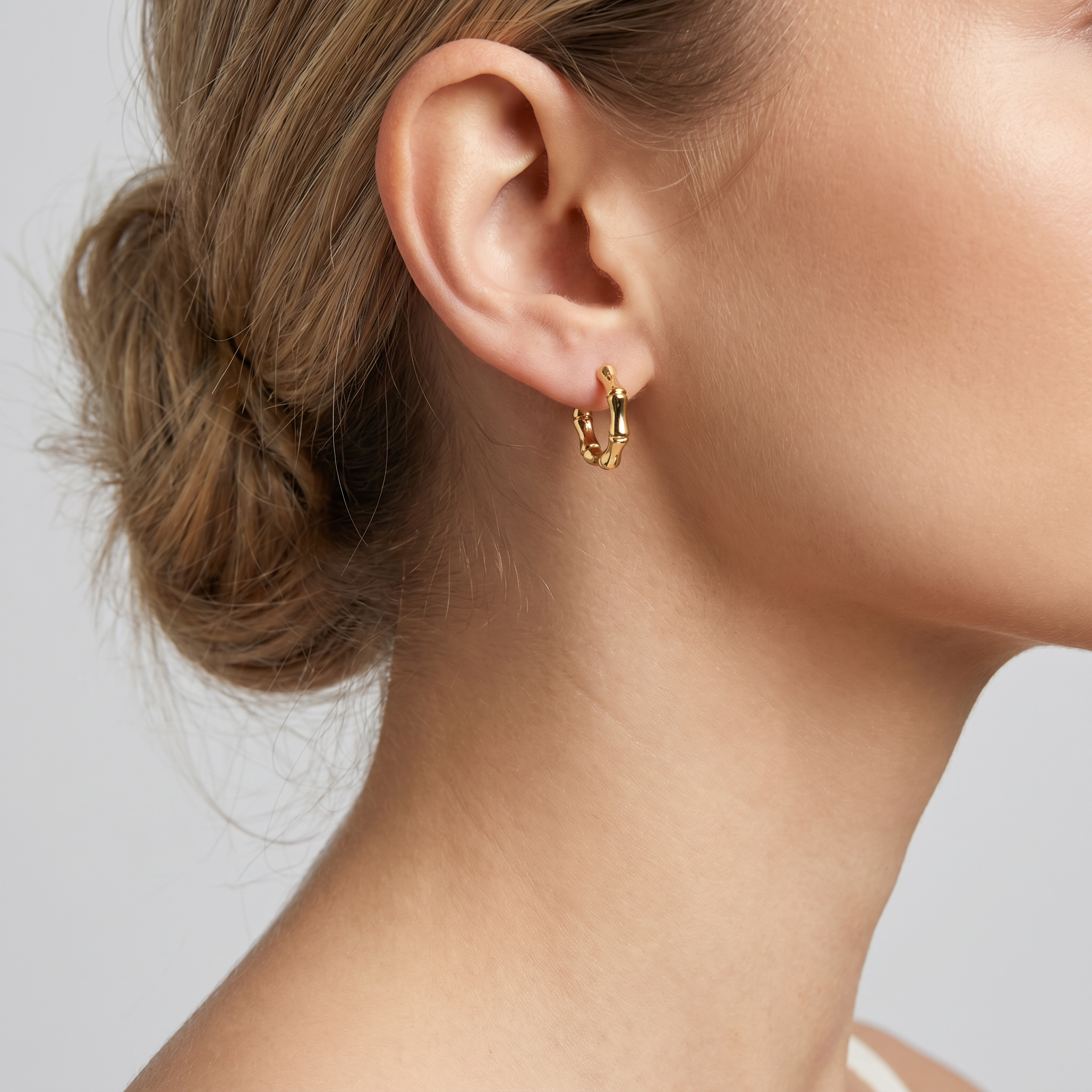Bamboo Huggie Hoops