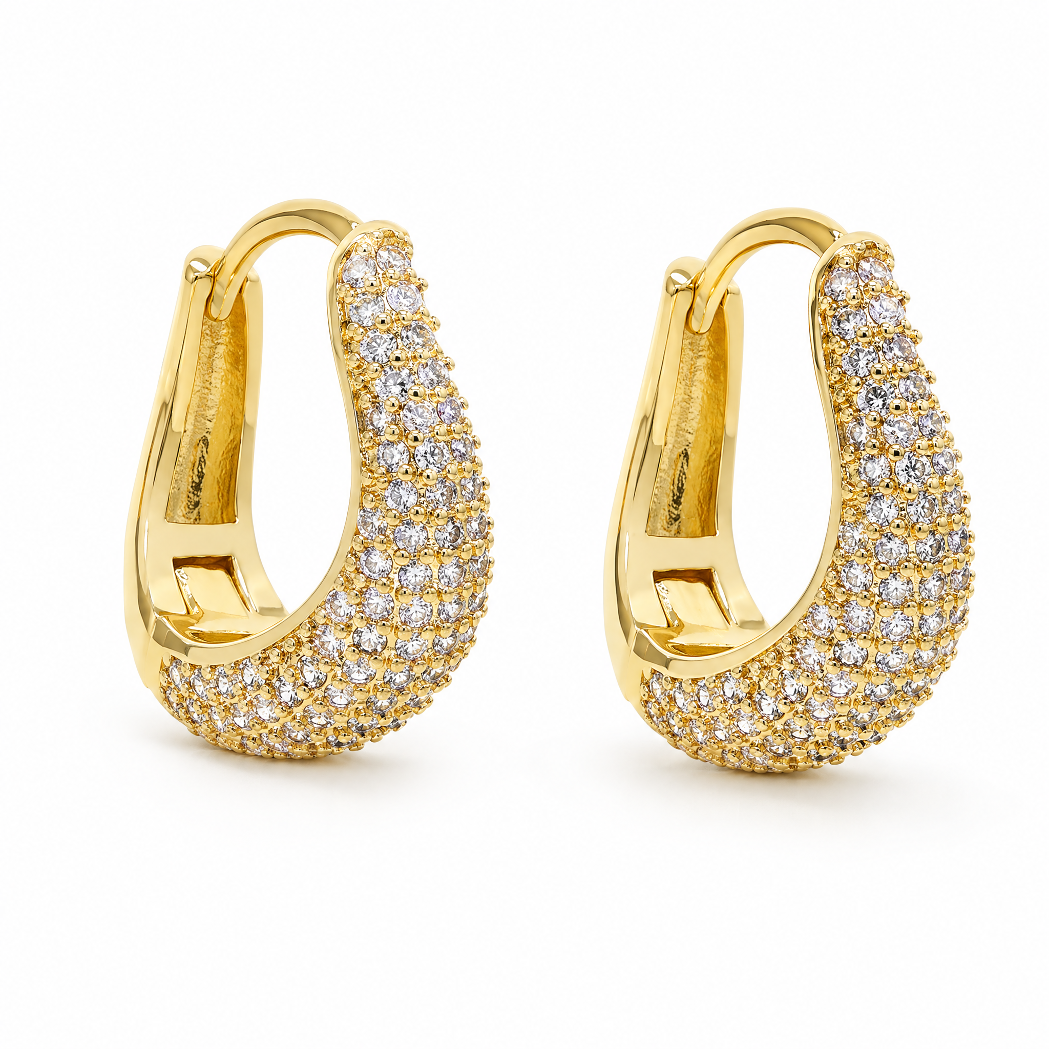 Pavé Wave Hoops