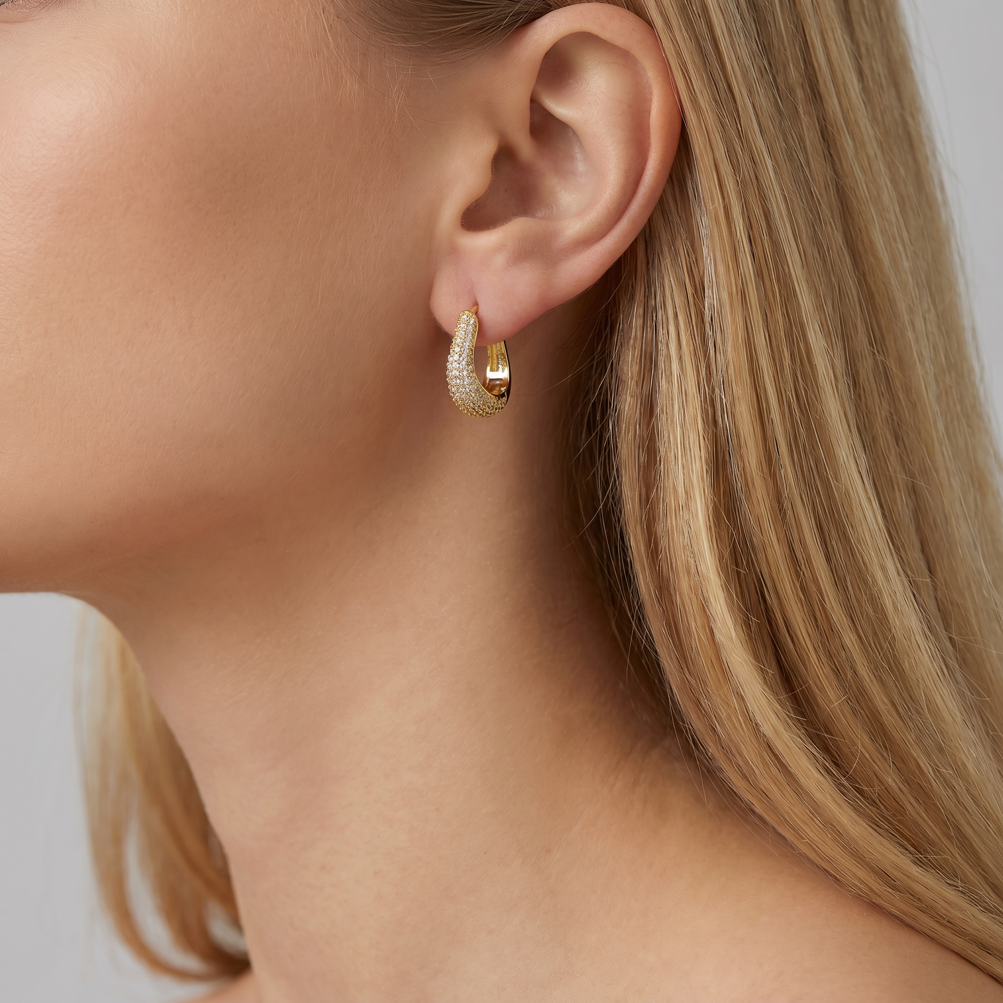 Pavé Wave Hoops
