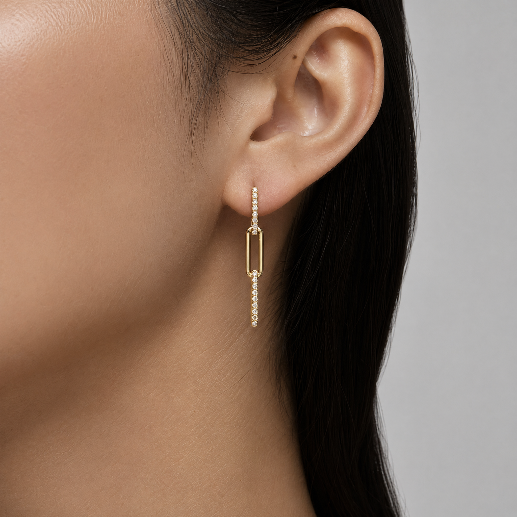 Pavé Link Earrings