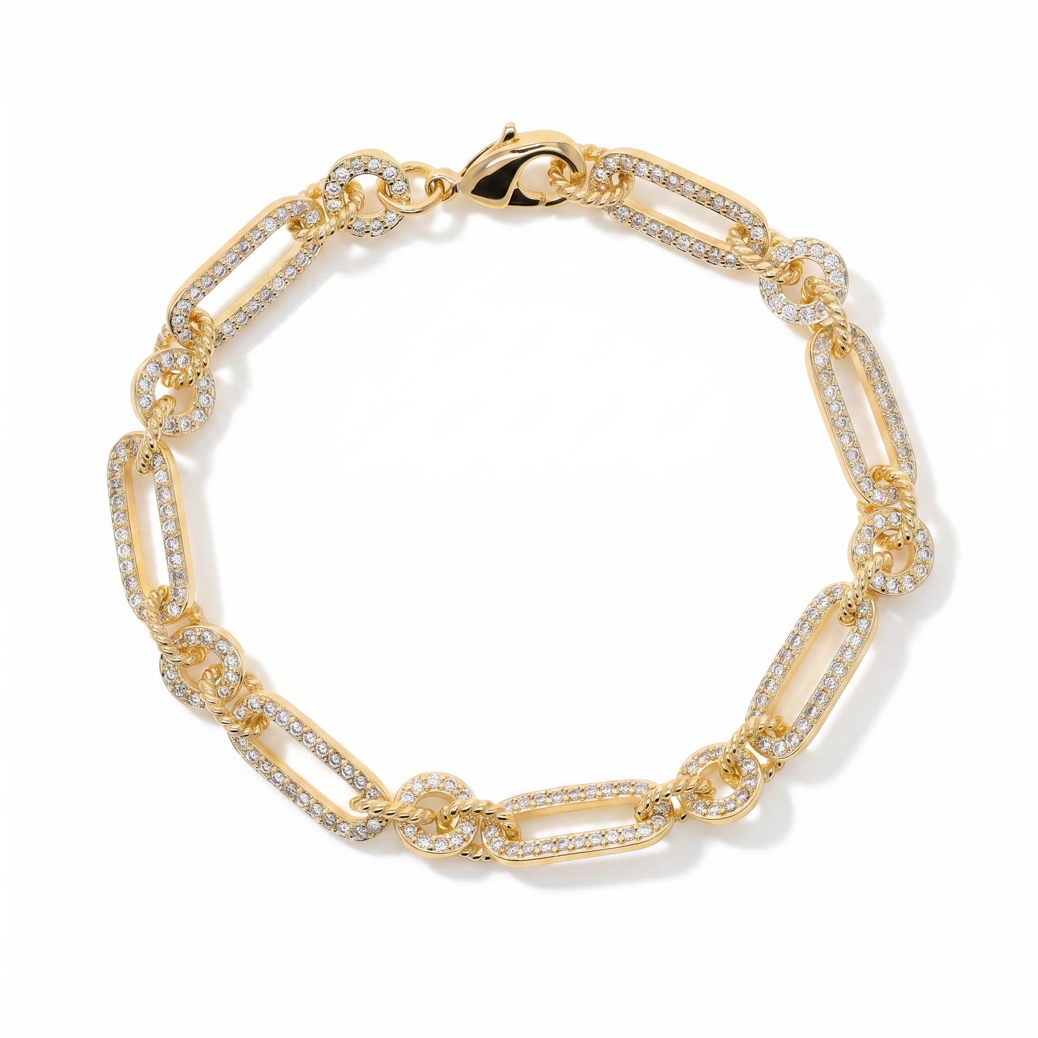 Pavé Paperclip Bracelet