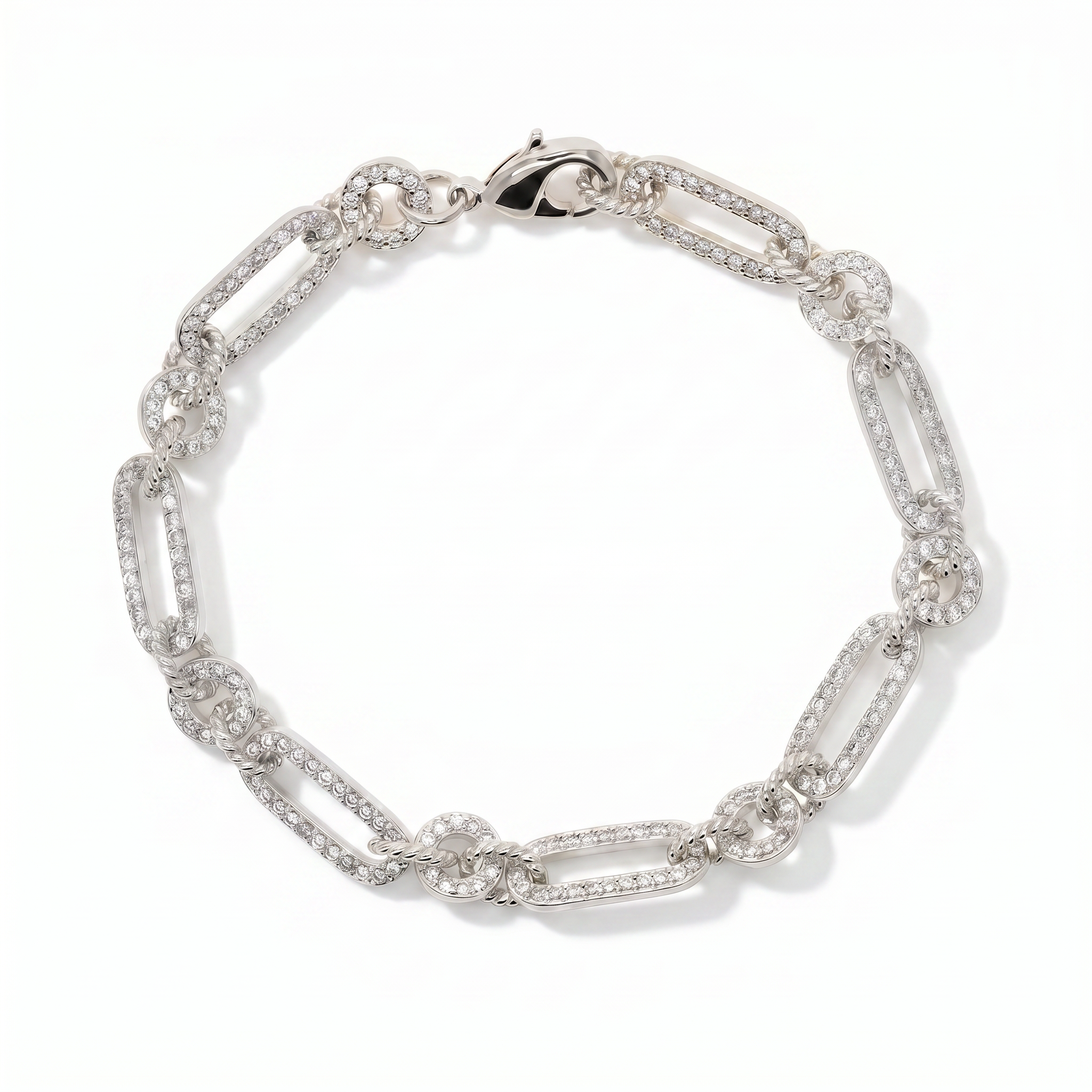 Pavé Paperclip Bracelet