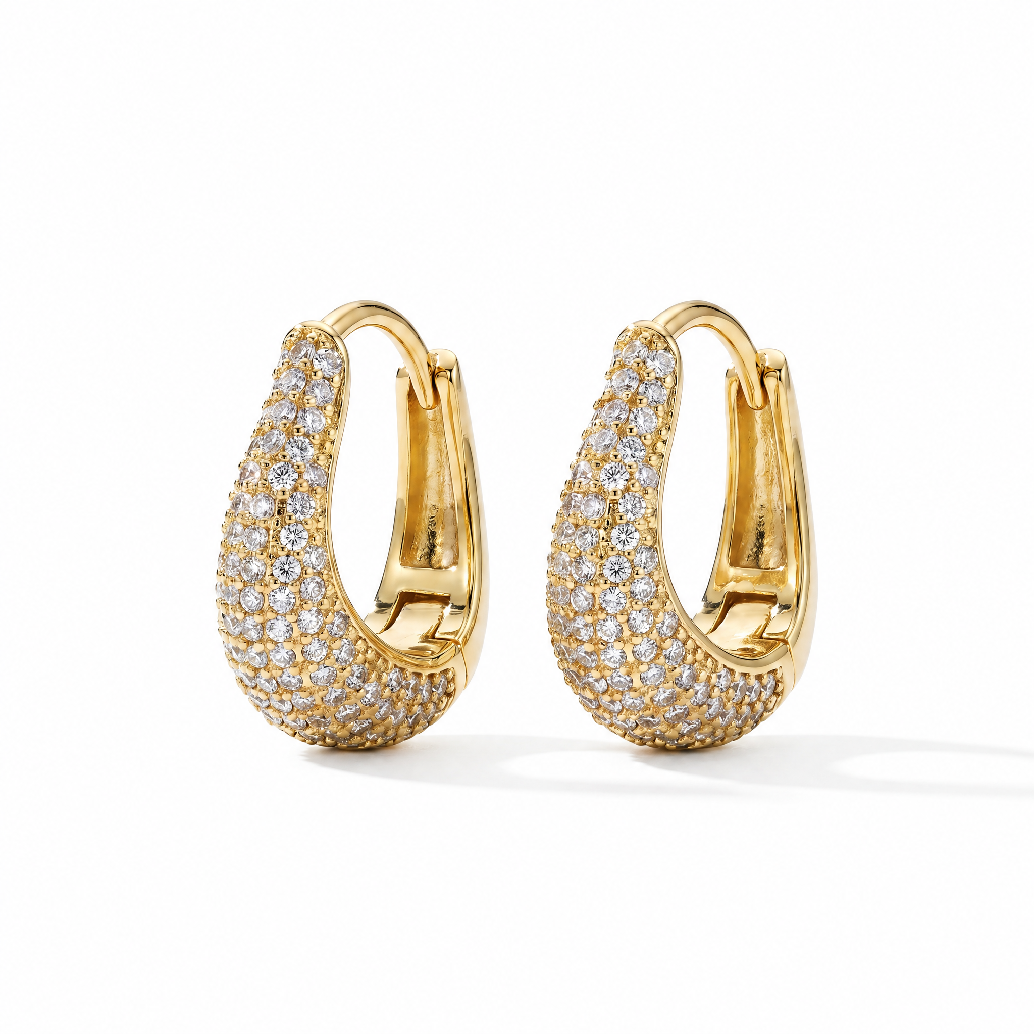 Pavé Wave Hoops