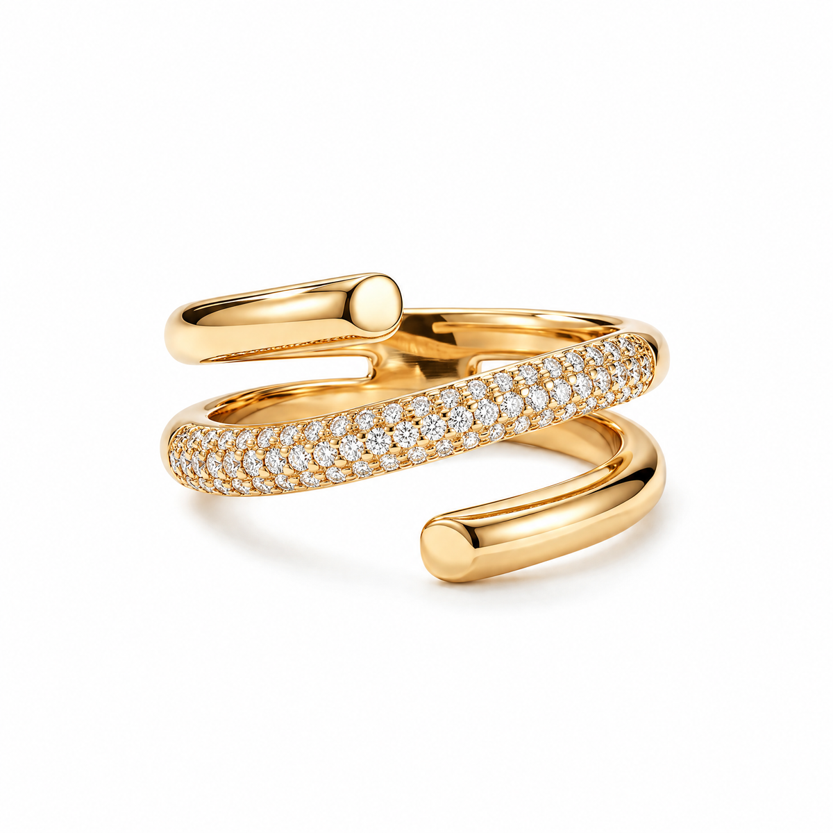 Open Pavé Wrap Ring