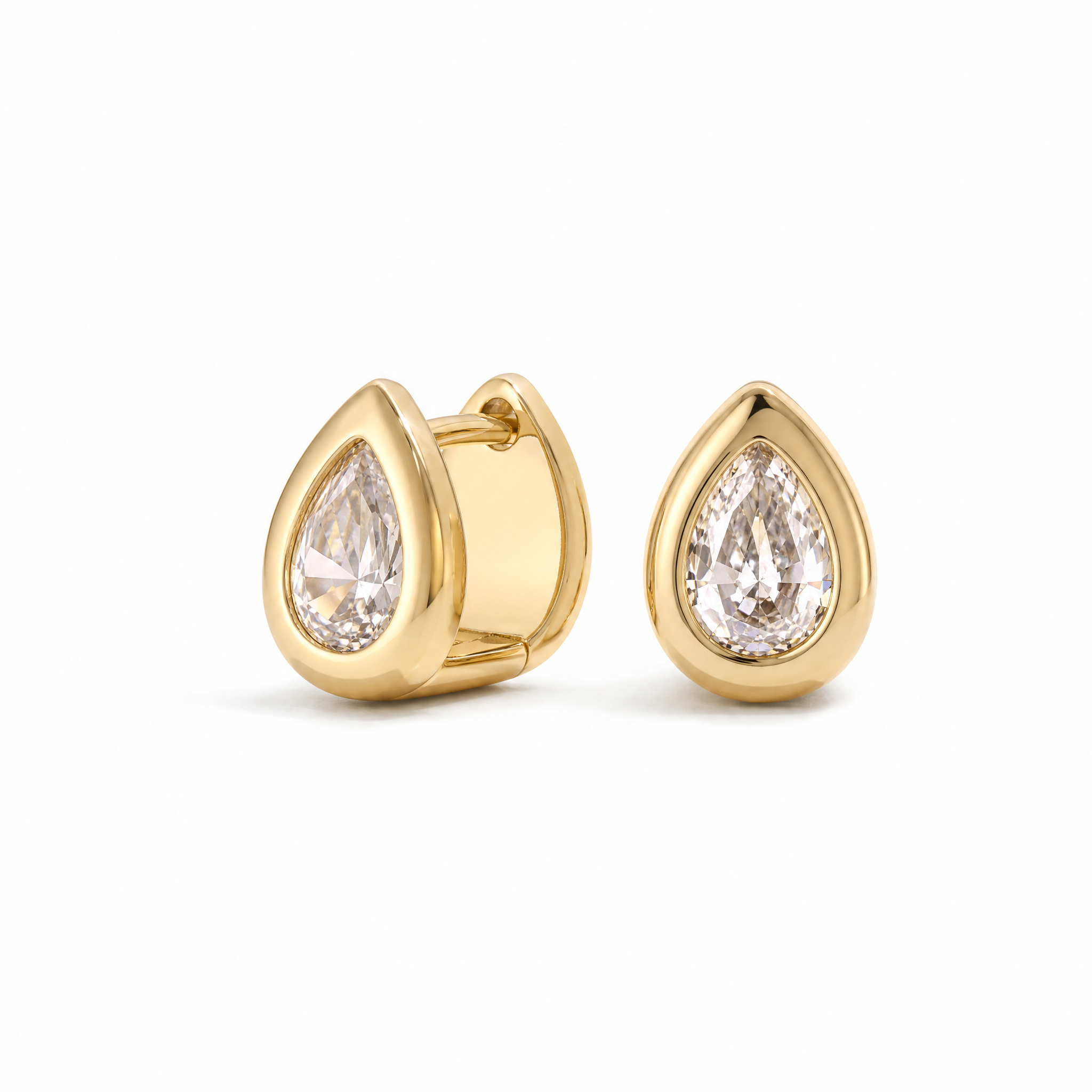 Sculpted Teardrop Hoops