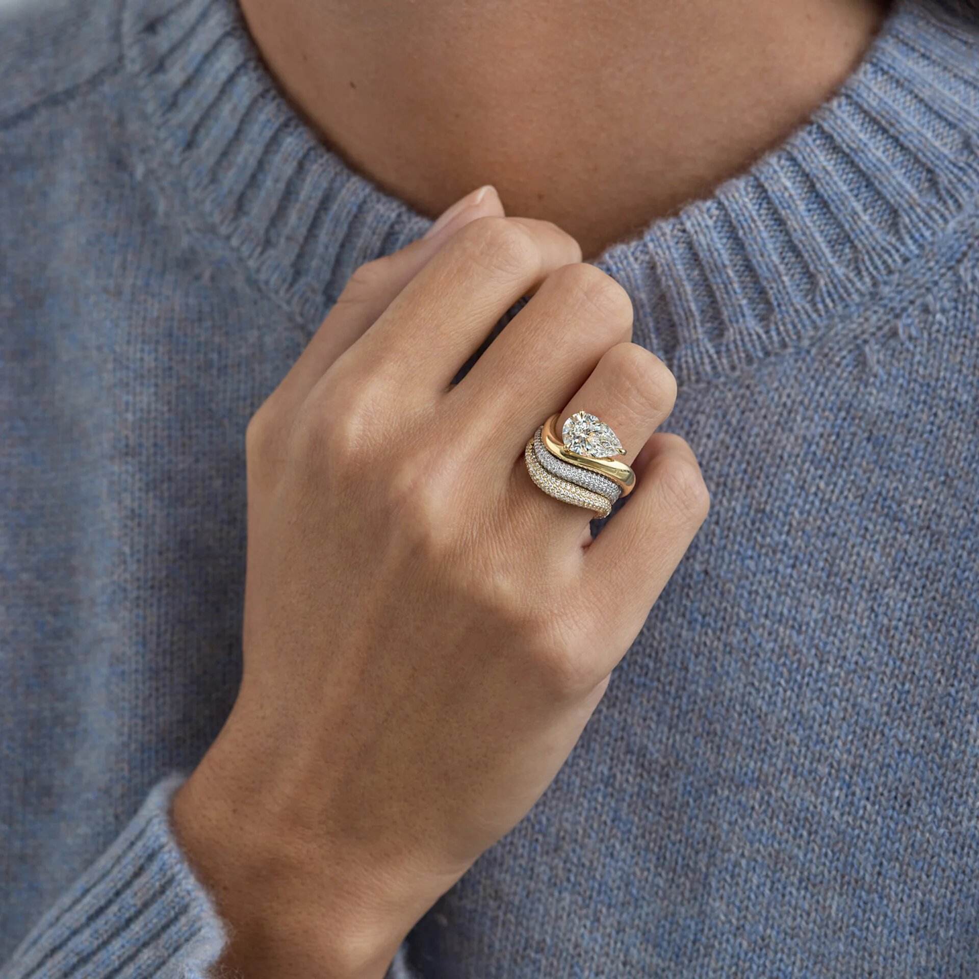 Pear Wrap Ring