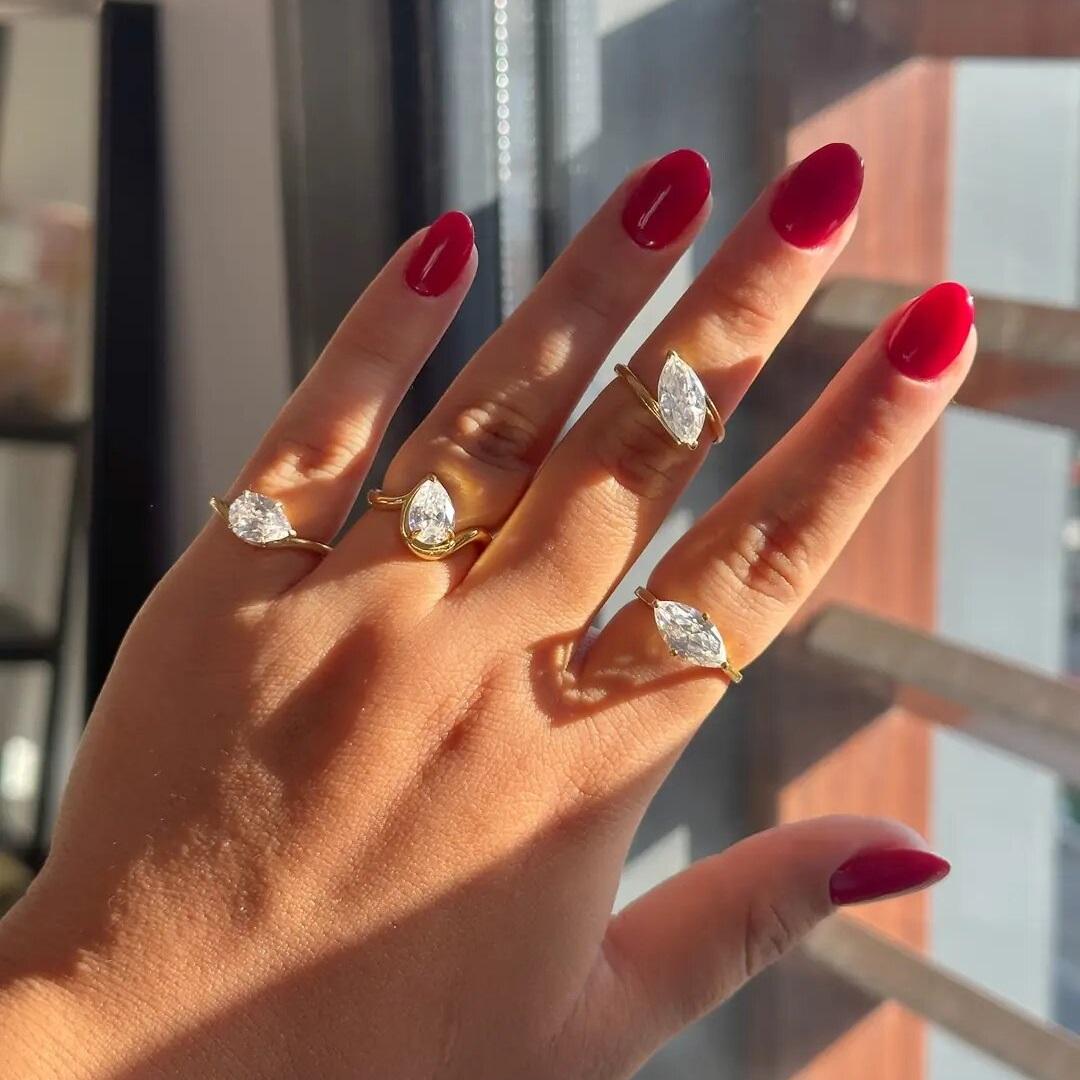 Pear Stone Ring