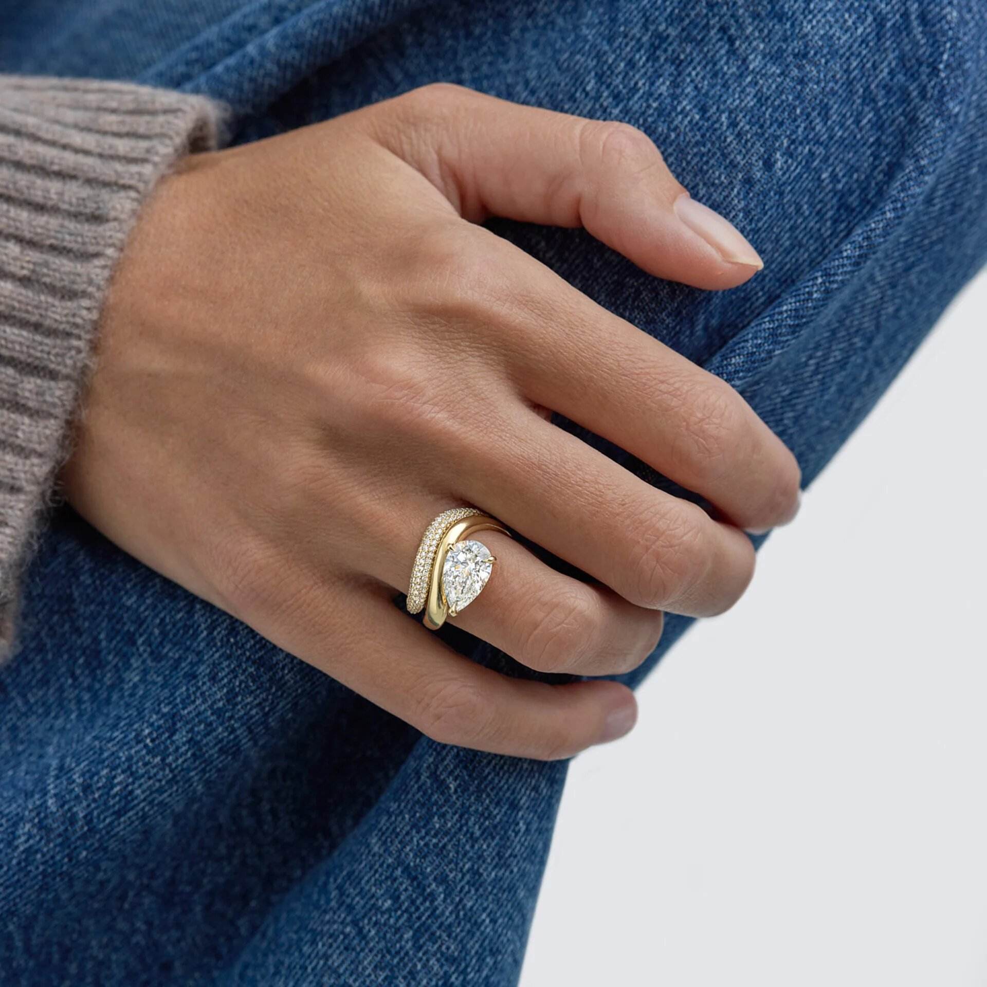 Pear Wrap Ring