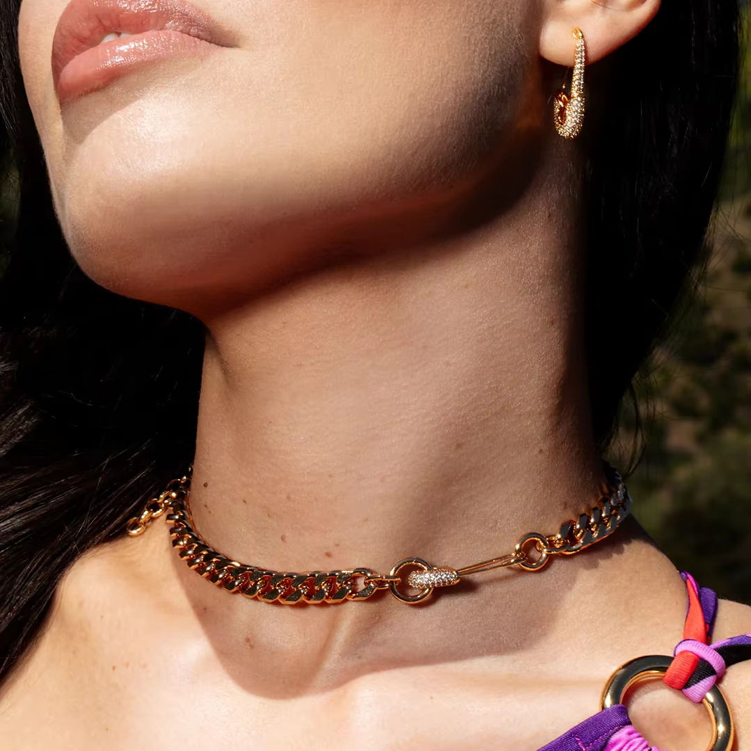 Pavé Safety Pin Earrings