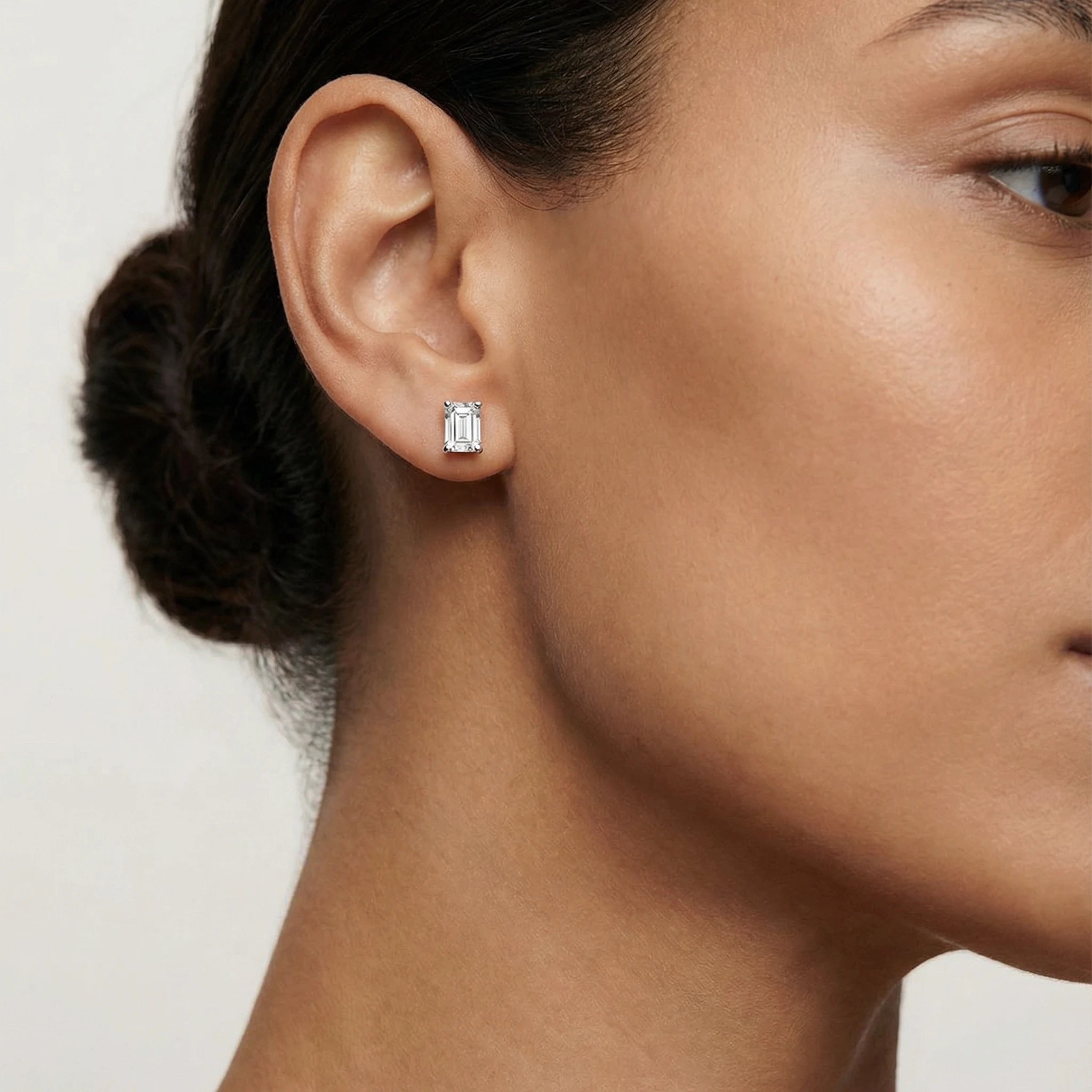 The Emerald-Cut Solitaire Stud