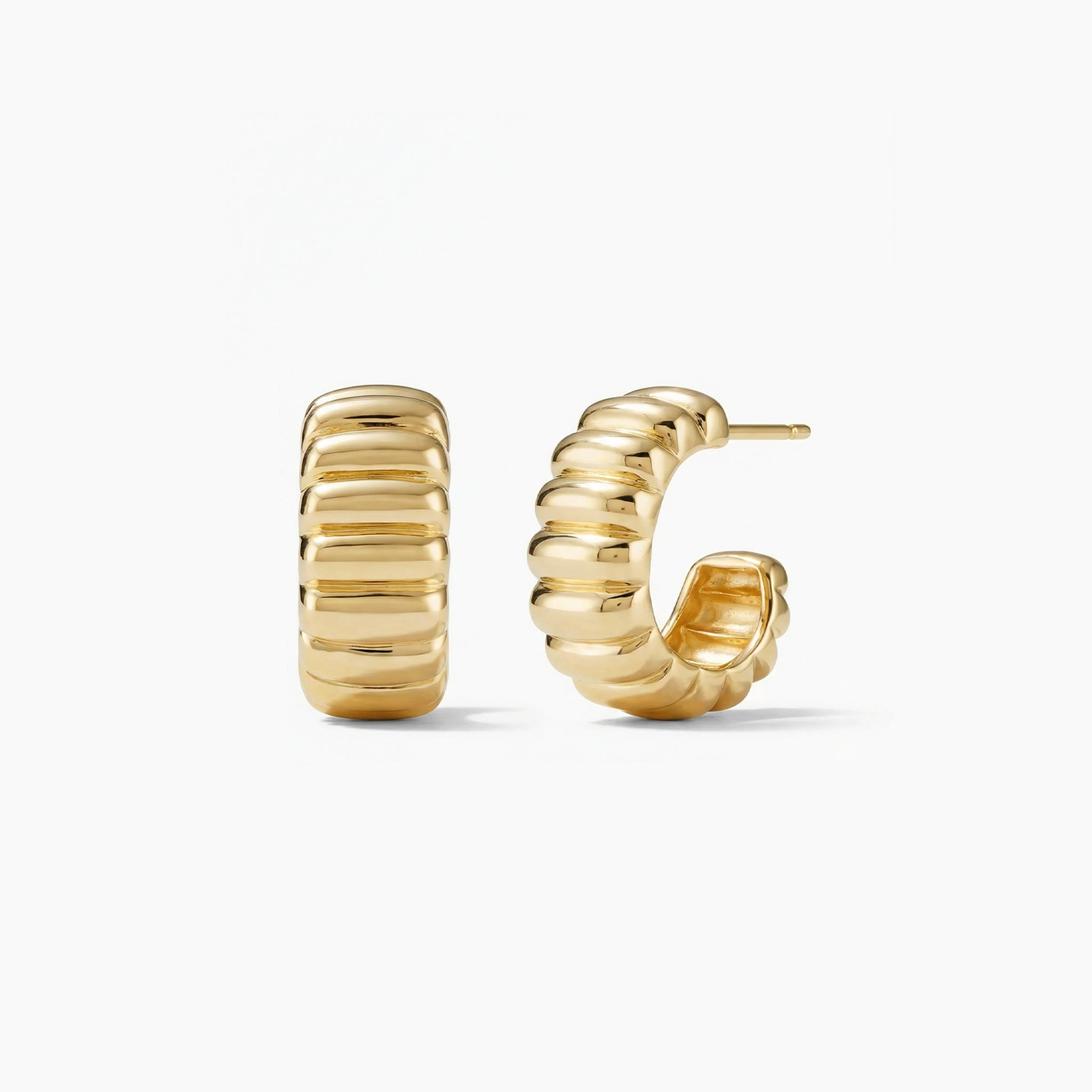 Ribbed Hoop Earrings